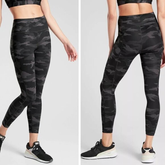 Athleta Ultimate Stash Pocket 7/8 Tight Camouflage Black Gray - 29976 - Picture 1 of 16
